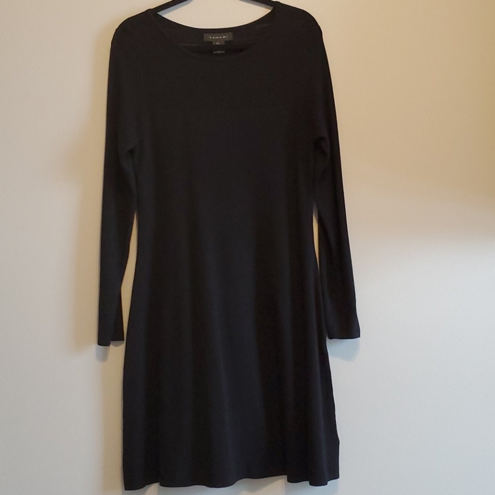 TAHARI - Black Long Sleeve Sweater Dress - Size L